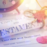 Rolled up scroll of last will and testament